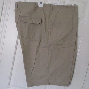 True Nation Mens Flat Front Tan Linen Cotton Short Pant NWOT - Size 50W
